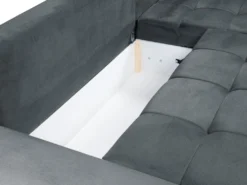 Canapé D'angle Gauche Convertible En Velours Gris Anthracite OVADA 14 Canapé D'angle Gauche Convertible En Velours Gris Anthracite OVADA -Canapé Soldes Boutique canape 13618357