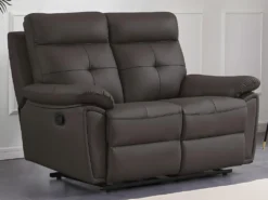 Canapé 2 Places Relax En Cuir Marron VINETA -Canapé Soldes Boutique canape 13622011