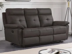 Canapé 3 Places Relax En Cuir Marron VINETA -Canapé Soldes Boutique canape 13622057