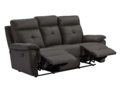 Canapé 3 Places Relax En Cuir Marron VINETA -Canapé Soldes Boutique canape 13622103