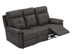 Canapé 3 Places Relax En Cuir Marron VINETA -Canapé Soldes Boutique canape 13622105