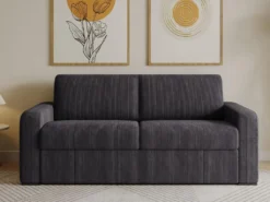 Canapé 3 Places Convertible Express En Velours Côtelé Gris Anthracite - Couchage 140 Cm - Matelas 14 Cm - BEVIS 21 Canapé 3 Places Convertible Express En Velours Côtelé Gris Anthracite - Couchage 140 Cm - Matelas 14 Cm - BEVIS -Canapé Soldes Boutique canape 13670827