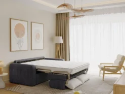 Canapé 3 Places Convertible Express En Velours Côtelé Gris Anthracite - Couchage 140 Cm - Matelas 14 Cm - BEVIS 19 Canapé 3 Places Convertible Express En Velours Côtelé Gris Anthracite - Couchage 140 Cm - Matelas 14 Cm - BEVIS -Canapé Soldes Boutique canape 13670833