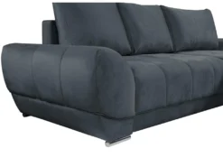 Canapé D'angle Droit Convertible En Velours Gris Anthracite PADRU -Canapé Soldes Boutique canape 13673235