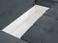 Canapé D'angle Droit Convertible En Velours Gris Anthracite PADRU -Canapé Soldes Boutique canape 13673267