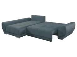 Canapé D'angle Gauche Convertible En Velours Bleu Canard PADRU -Canapé Soldes Boutique canape 13673505