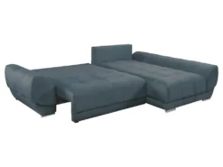 Canapé D'angle Droit Convertible En Velours Bleu Canard PADRU -Canapé Soldes Boutique canape 13673699