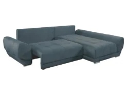 Canapé D'angle Droit Convertible En Velours Bleu Canard PADRU -Canapé Soldes Boutique canape 13673707