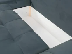 Canapé D'angle Droit Convertible En Velours Bleu Canard PADRU -Canapé Soldes Boutique canape 13673709