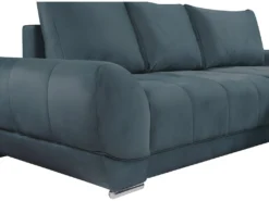 Canapé D'angle Droit Convertible En Velours Bleu Canard PADRU -Canapé Soldes Boutique canape 13673727