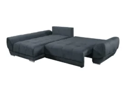 Canapé D'angle Gauche Convertible En Velours Gris Anthracite PADRU -Canapé Soldes Boutique canape 13673929