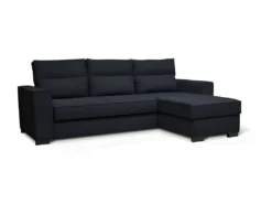 Canapé Angle Convertible Réversible 4 Places - Tissu Bleu Foncé - HEXAGONE -Canapé Soldes Boutique canape 13921653