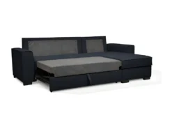 Canapé Angle Convertible Réversible 4 Places - Tissu Bleu Foncé - HEXAGONE -Canapé Soldes Boutique canape 13921655