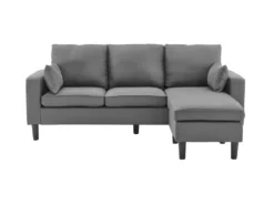 Canapé D'angle Réversible - Tissu Gris Foncé -BOSTON