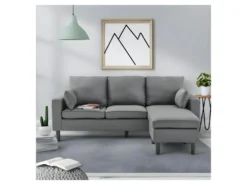 Canapé D'angle Réversible - Tissu Gris Foncé -BOSTON -Canapé Soldes Boutique canape 13921661