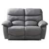 Canapé 2 Places Relax Manuel - Tissu Gris - SOBRAL