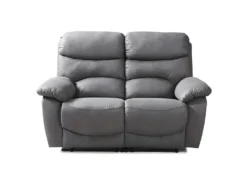 Canapé 2 Places Relax Manuel - Tissu Gris - SOBRAL