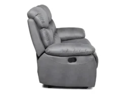 Canapé 2 Places Relax Manuel - Tissu Gris - SOBRAL -Canapé Soldes Boutique canape 13923833