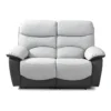 Canapé 2 Places Relax Manuel - Simili Gris Clair Et Gris Foncé - SOBRAL