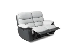 Canapé 2 Places Relax Manuel - Simili Gris Clair Et Gris Foncé - SOBRAL -Canapé Soldes Boutique canape 13923851