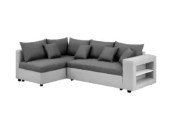 Canapé D'angle Convertible Gauche + Coffre De Rangement - Gris Foncé Et Clair - FL ASH -Canapé Soldes Boutique canape 13952555