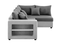 Canapé D'angle Convertible Droite + Coffre De Rangement - Gris Foncé Et Clair - FL ASH -Canapé Soldes Boutique canape 13952569