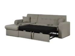 Canapé D'angle Convertible Et Réversible 3 Places - Tissu Taupe -ROMAN -Canapé Soldes Boutique canape 13957277