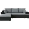 Canapé D'angle Réversible Convertible 3 Places+Coffre - Simili Noir Et Gris - CELINA