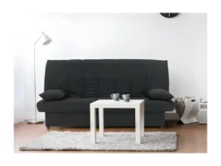 Banquette Clic Clac 3 Places - Tissu Noir - Slyle Contemporain - MILA -Canapé Soldes Boutique canape 13962681