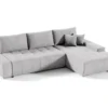 Canapé D'angle Convertible Droit 4 Places Avec Coffre Jonas Gris Clair