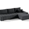 Canapé D'angle Convertible Droit 4 Places Avec Coffre Jonas Gris Anthracite