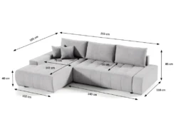 Canapé D'angle Convertible Gauche 4 Places Avec Coffre Jonas Gris Clair -Canapé Soldes Boutique canape 14018429