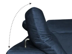 Canapé D'angle Panoramique Gauche Convertible En Velours Bleu Nuit SANTANA -Canapé Soldes Boutique canape 14022283