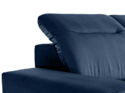 Canapé D'angle Droit Convertible En Velours Bleu SANTANA -Canapé Soldes Boutique canape 14023229