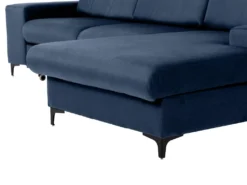 Canapé D'angle Gauche Convertible En Velours Bleu SANTANA 14 Canapé D'angle Gauche Convertible En Velours Bleu SANTANA -Canapé Soldes Boutique canape 14023271