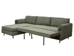 Canapé D'angle Gauche Convertible En Velours Côtelé Vert Olive ALEXANDRA -Canapé Soldes Boutique canape 14178371