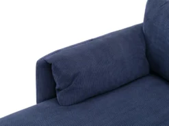 Canapé D'angle Gauche Convertible En Velours Côtelé Bleu Foncé ALEXANDRA -Canapé Soldes Boutique canape 14223669