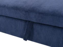 Canapé D'angle Gauche Convertible En Velours Côtelé Bleu Foncé ALEXANDRA -Canapé Soldes Boutique canape 14223671