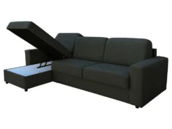 Canapé D'angle Gauche Convertible Express En Tissu Gris Anthracite - Couchage 140 Cm - Matelas 18cm TORASI -Canapé Soldes Boutique canape 14418959