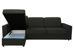 Canapé D'angle Gauche Convertible Express En Tissu Gris Anthracite - Couchage 140 Cm - Matelas 18cm TORASI -Canapé Soldes Boutique canape 14418961