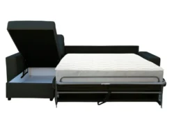 Canapé D'angle Gauche Convertible Express En Tissu Gris Anthracite - Couchage 140 Cm - Matelas 18cm TORASI -Canapé Soldes Boutique canape 14418965