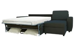 Canapé D'angle Gauche Convertible Express En Tissu Gris Anthracite - Couchage 140 Cm - Matelas 18cm TORASI -Canapé Soldes Boutique canape 14418971