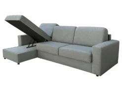 Canapé D'angle Gauche Convertible Express En Tissu Gris Clair - Couchage 140 Cm - Matelas 18cm TORASI -Canapé Soldes Boutique canape 14418995