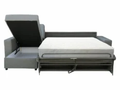 Canapé D'angle Gauche Convertible Express En Tissu Gris Clair - Couchage 140 Cm - Matelas 18cm TORASI -Canapé Soldes Boutique canape 14419001