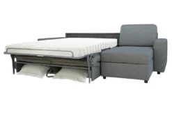 Canapé D'angle Gauche Convertible Express En Tissu Gris Clair - Couchage 140 Cm - Matelas 18cm TORASI -Canapé Soldes Boutique canape 14419003