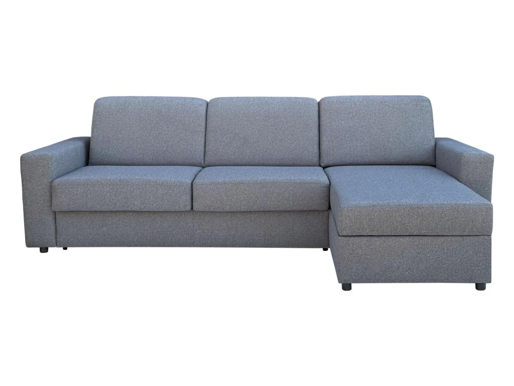 Canapé D'angle Droit Convertible Express En Tissu Gris Clair - Couchage 140 Cm - Matelas 18cm TORASI 3 Canapé D'angle Droit Convertible Express En Tissu Gris Clair - Couchage 140 Cm - Matelas 18cm TORASI – Image 3