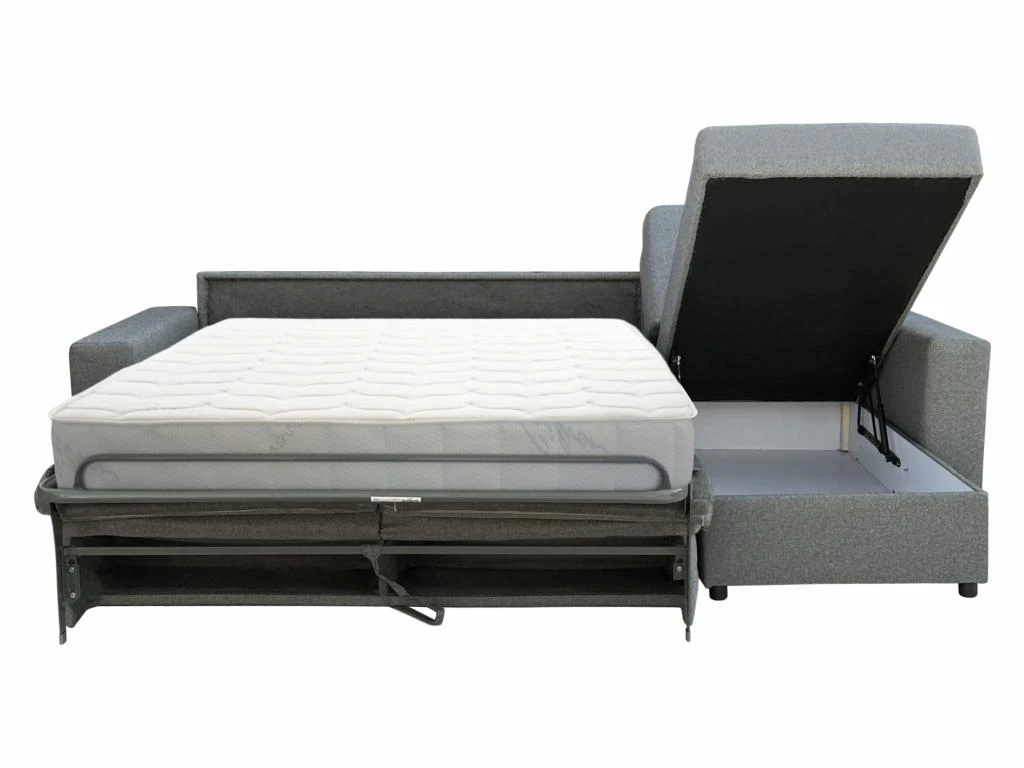 Canapé D'angle Droit Convertible Express En Tissu Gris Clair - Couchage 140 Cm - Matelas 18cm TORASI 7 Canapé D'angle Droit Convertible Express En Tissu Gris Clair - Couchage 140 Cm - Matelas 18cm TORASI – Image 7