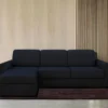 Canapé D'angle Gauche Convertible Express En Tissu Gris Anthracite - Couchage 140 Cm - Matelas 18cm TORASI