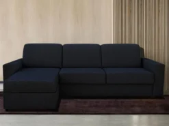 Canapé D'angle Gauche Convertible Express En Tissu Gris Anthracite - Couchage 140 Cm - Matelas 18cm TORASI -Canapé Soldes Boutique canape 14441225