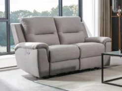 Canapé 2 Places Relax électrique En Tissu Gris Clair URSULA II 17 Canapé 2 Places Relax électrique En Tissu Gris Clair URSULA II -Canapé Soldes Boutique canape 14455287